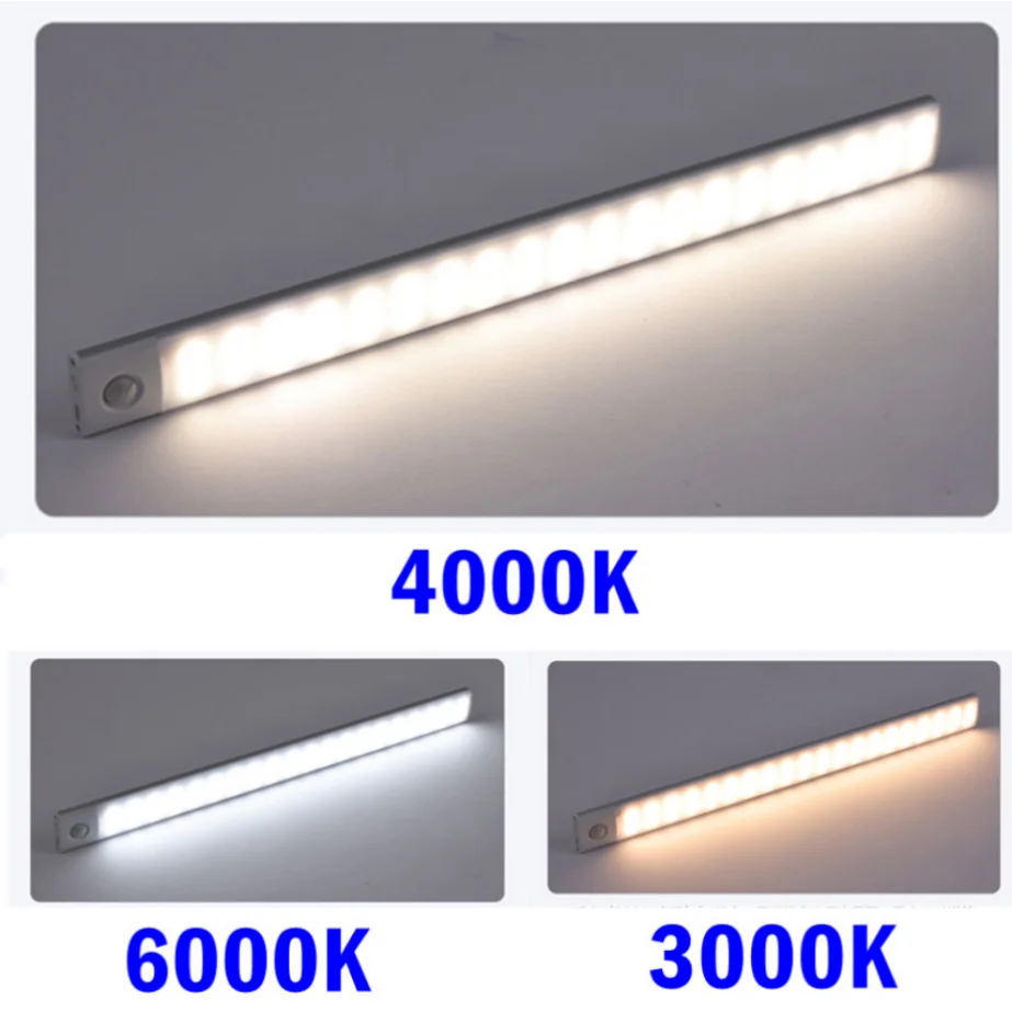 UooKzz dolap ışığı USB şarj edilebilir hareket sensörlü LED ışık Mutfak Dolap dolap ışığı ing 10 cm/20 cm / 40 cm / 60 cm LED