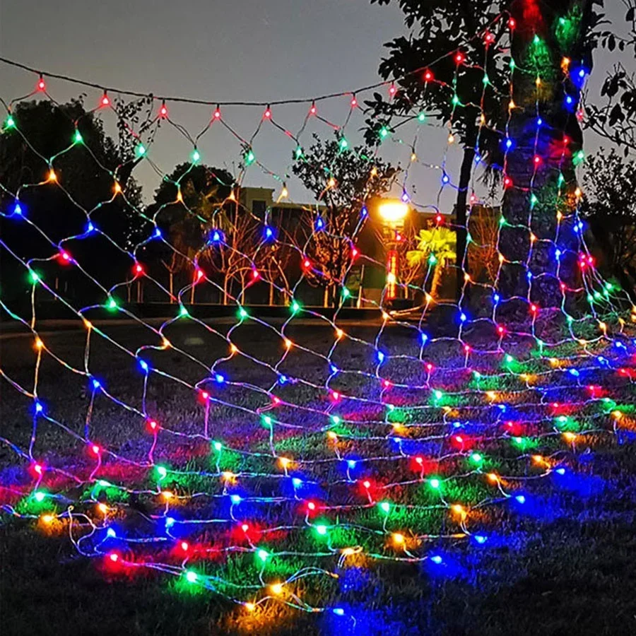 3X2M 200 noel led ağ ışıklandırma açık Net örgü ağacı sarma ışık pencere duvar asılı garland ışık parti düğün dekor için