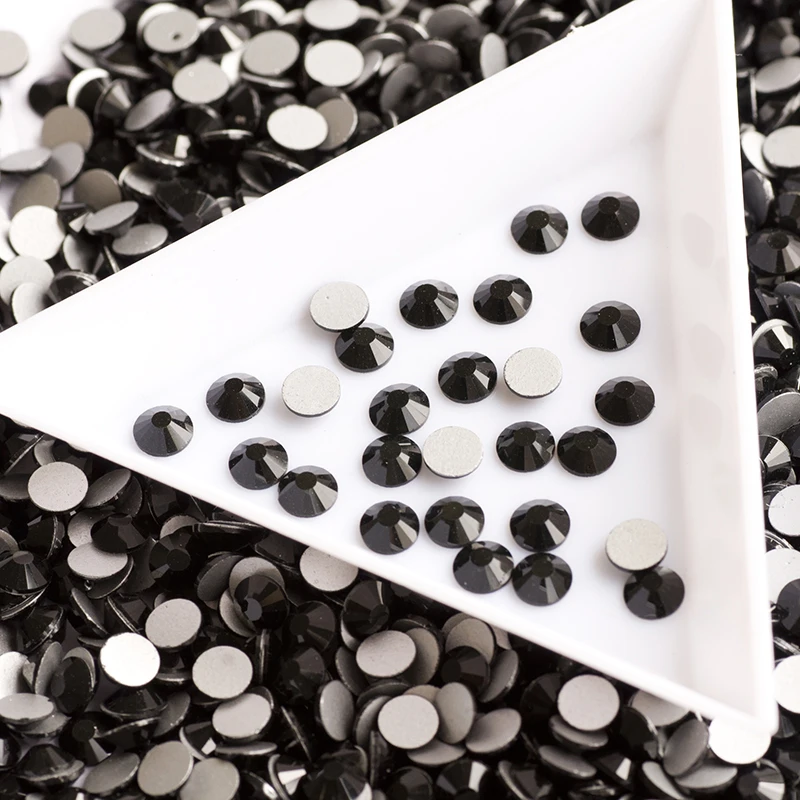 Siyah Olmayan Düzeltme Rhinestones DIY Aksesuarları Taşlar Yuvarlak Tırnak Sanat Glitter Cam Kristaller Dikiş Konfeksiyon Dekorasyon