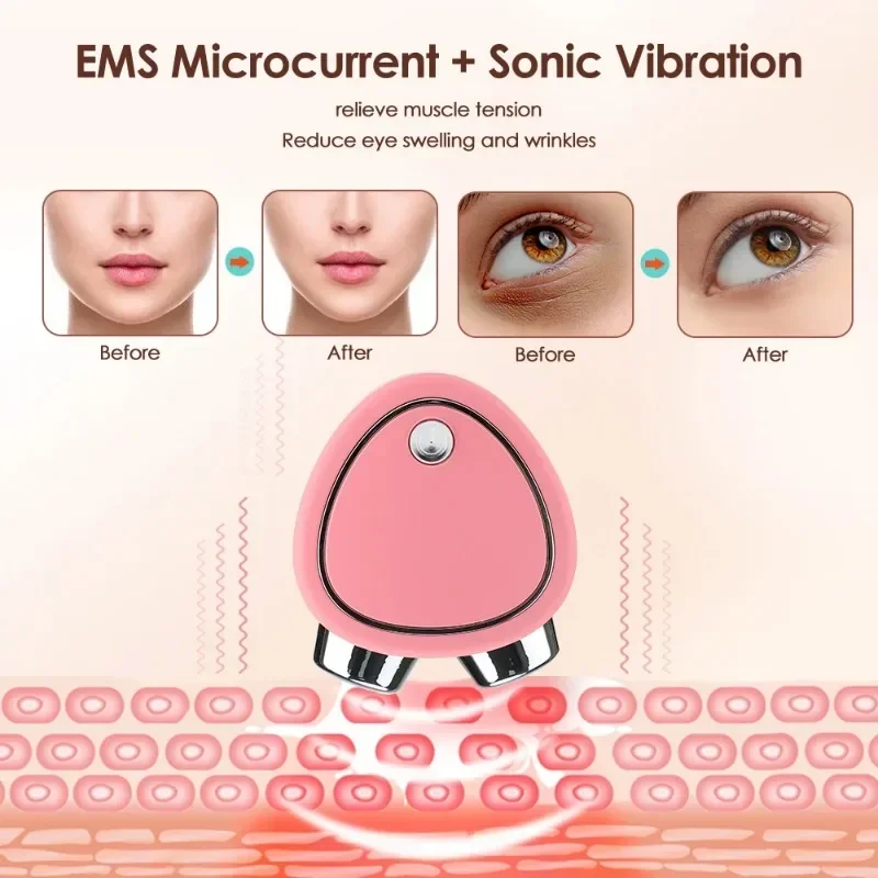 EMS Yüz Kaldırma Silindiri 3D Yüz Masajı Microcurrent Cilt Sıkılaştırma Gençleştirme Kırışıklık Karşıtı Azaltarak Ödem Güzellik Bakımı