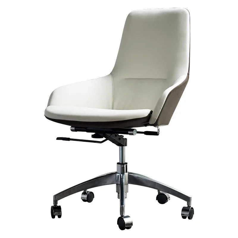 Arka PU deri ofis koltuğu Ayarlanabilir Yükseklik Tekerlekler ile Beyaz Bilgisayar büro sandalyeleri Yönetici Platformu Silla Gamer Mobilya