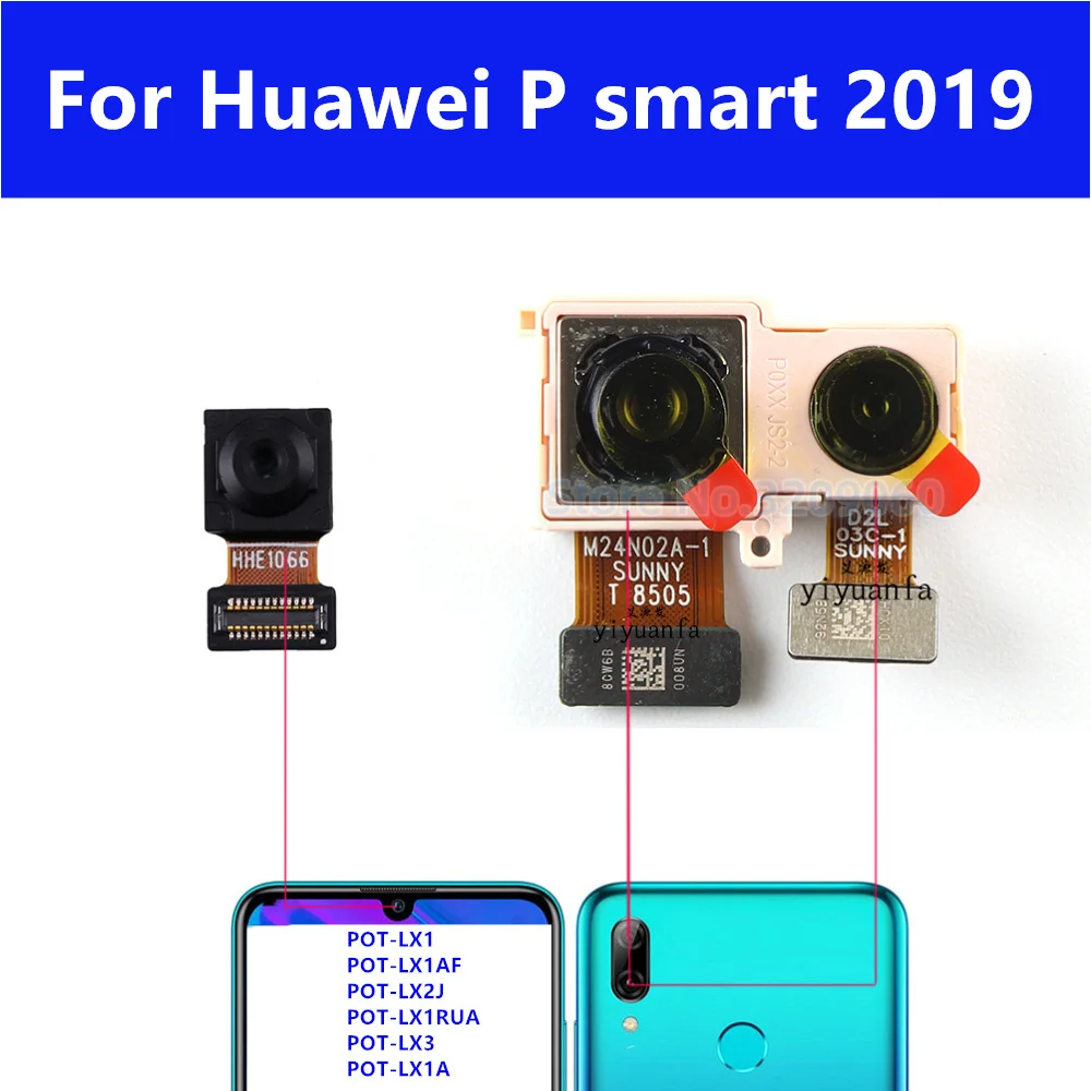 Orijinal Arka Gerçek Ana Ve Ön Bakan Kamera Modülü sensör esnek kablo İçin Huawei P Akıllı S 2019 Yedek Parçalar