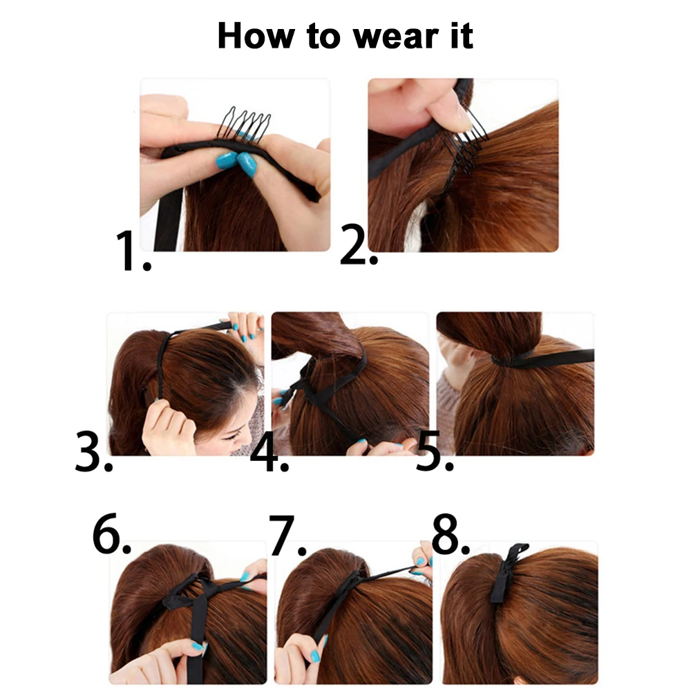 55-80cm sentetik saç Uzantıları At Kuyruğu Fiber İsıya Dayanıklı Uzun Düz At Kuyruğu Sahte saç ekleme
