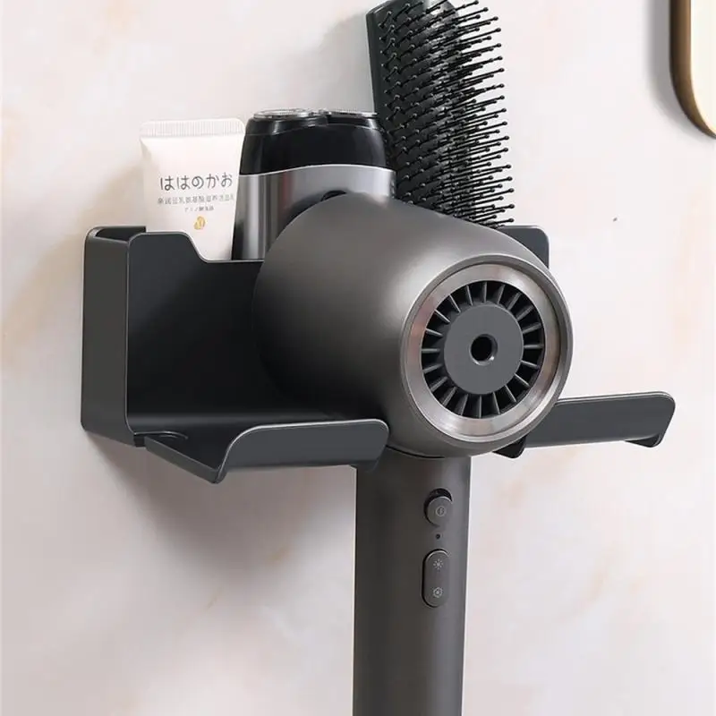 1 ~ 8 ADET Duvara Monte Saç Kurutma Makinesi Tutucu Banyo Rafı Sondaj olmadan Plastik Saç kurutma makinesi standı Banyo Organizatör