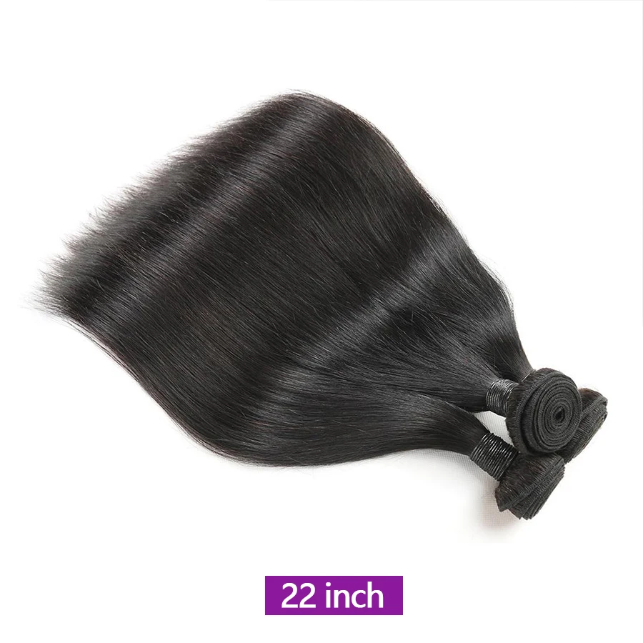 Insan Saç Demetleri İle 6x6 inç Kapatma Brezilyalı Düz Saç Demetleri İle Kapatma insan saçı örgüsü Uzantıları 3/4 Demetleri