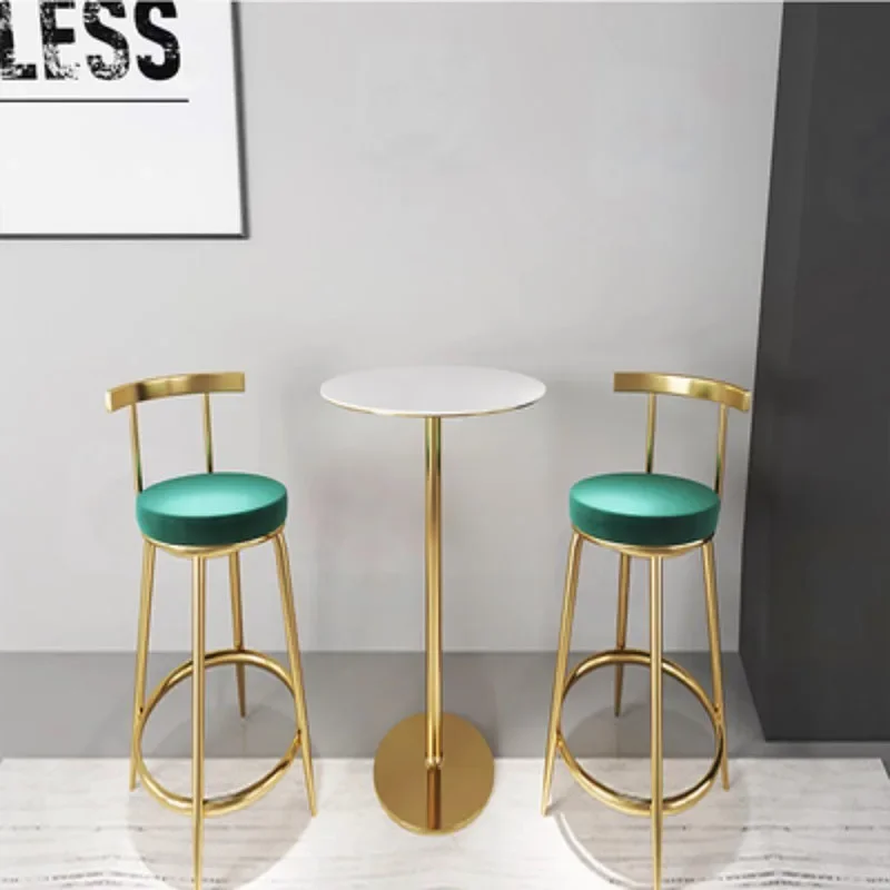 Oturma Odası Salonlar Bar sandalyeleri İskandinav Altın Metal Ziyafet Yemek Bar sandalyeleri Minimalist Salonlar Arkalığı Sillas Ev Mobilyaları XT
