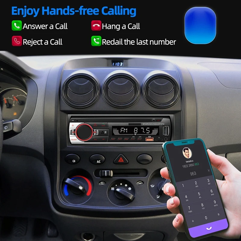 12V Araba Bluetooth MP3 Çalar FM Radyo Stereo Handsfree Çağrı Stereo Çalar LED Aydınlatmalı Ekran USB Şarj CD Çalar Dayanıklı
