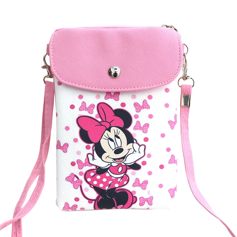 Disney Yeni Moda PU Bayanlar omuzdan askili çanta bozuk para cüzdanı Sevimli Mickey Minnie Çocuklar askılı çanta kızlar için cep telefonu çantası Mini Çanta