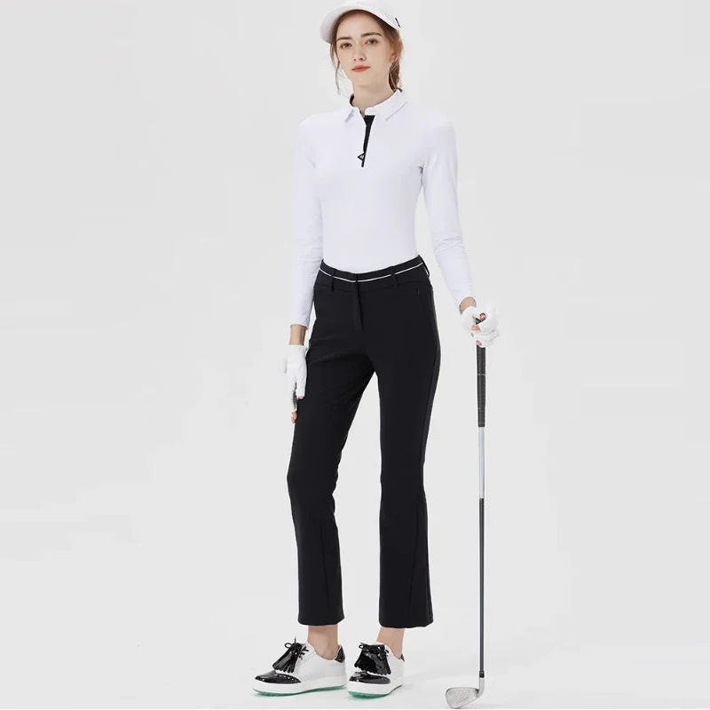 Blktee Bayanlar Alevlendi Yumuşak Golf cepli pantolon Sonbahar Kadın Açık Golf Pantolon Rahat Streç Eğitim Sweatpants S-2XL