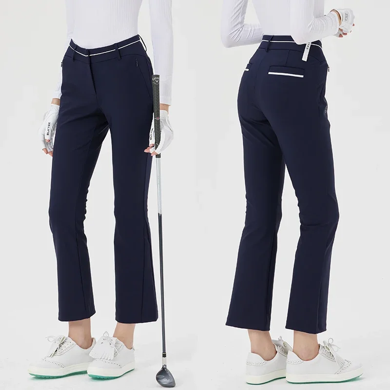 Blktee Bayanlar Alevlendi Yumuşak Golf cepli pantolon Sonbahar Kadın Açık Golf Pantolon Rahat Streç Eğitim Sweatpants S-2XL