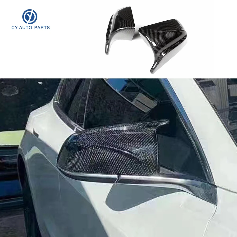 Araba dikiz aynası Kapağı Oto Dış Aksesuarları Karbon Fiber Kapı Yan Dikiz Aynası Kabuk Değiştirme Tesla Modeli 3