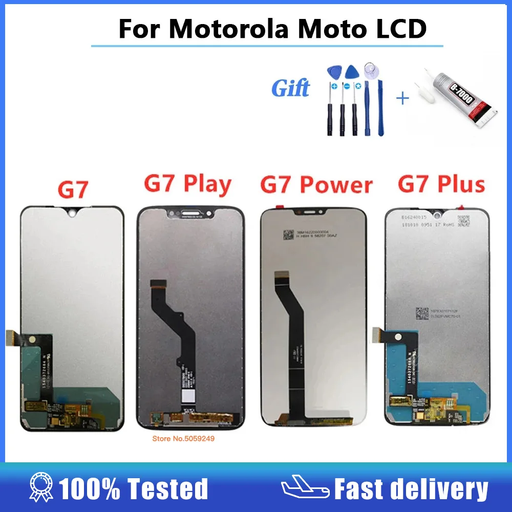 Orijinal Motorola Moto G7 Güç Ekran XT1955 LCD G7 Artı dokunmatik ekran digitizer G7 Oyun LCD Değiştirme XT1952 LCD G7