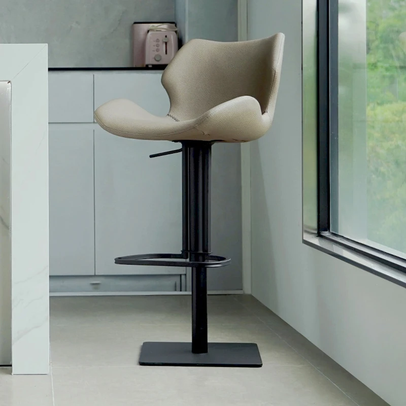 Kaldırma Lüks Bar Sandalyeleri Cafe Dinlenme Yemek Odası Metal Çerçeve Bacaklar Tasarımcı Modern Recliner Sandalye Ayarlanabilir Stoel Mobilya