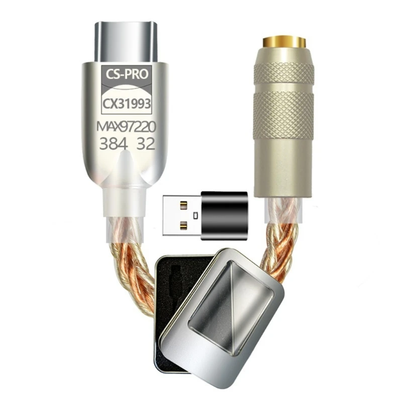 USB C 3.5 mm Ses Adaptörü C Tipi Kulaklık Adaptörü DAC Kablosu Ses Adaptörü ile CX31993 MAX97220 Çip DAC Adaptörü Dropship