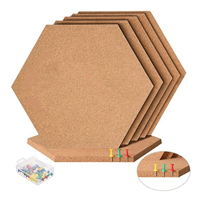 36 Adet Altıgen Mantar Pano Fayans Kendinden Yapışkanlı Kalın Corkboards Duvar Memo Panoları mantar pano Dekoratif Bülten Tahtası