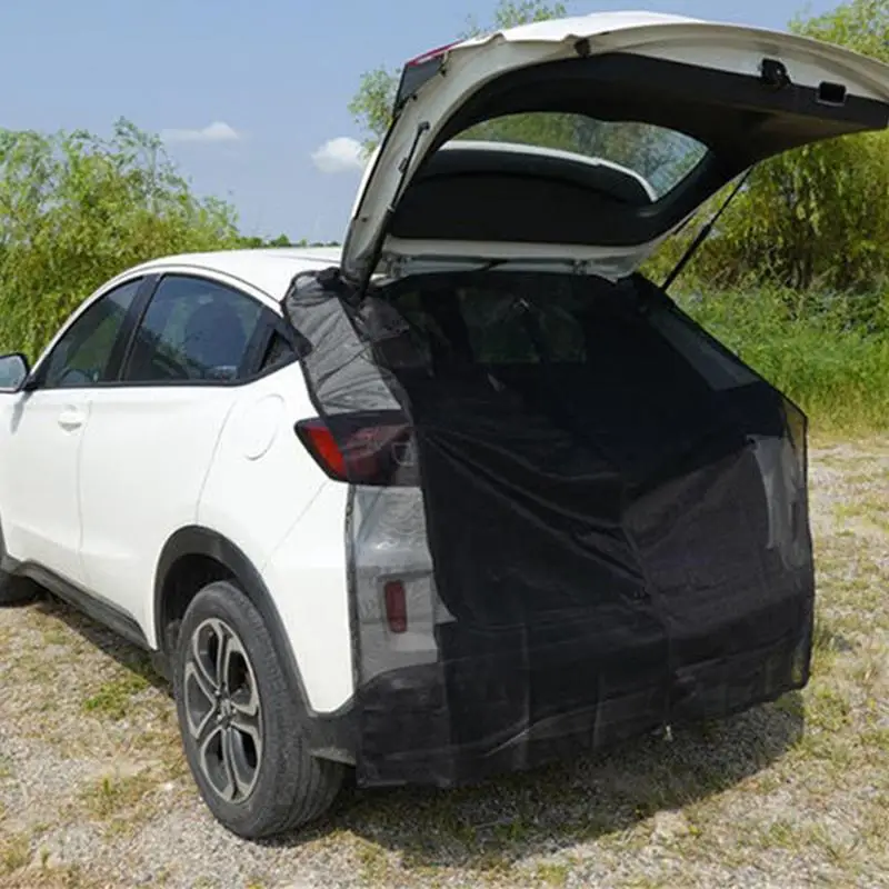 Araba Bagaj Kapağı Cibinlik Araba Kamp Güneşlik Ekran Manyetik Montaj Anti-uçan Net Gövde Havalandırma Örgü SUV MPV İçin