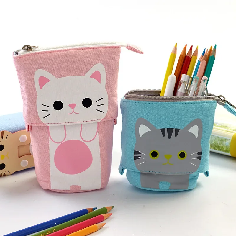 【100 % Original】 Kawaii Kedi Kalem Kutusu Deforme Kalem Kılıfı kutusu kızlar için Sevimli Kore masaüstü düzenleyici Tutucu Okul malzemeleri