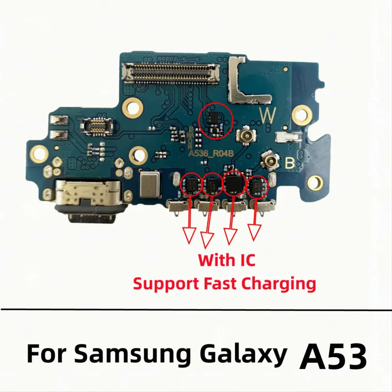 USB şarj aleti yuva konnektörü Kurulu şarj portu Flex Kablo Samsung A53 5G A536 A536B