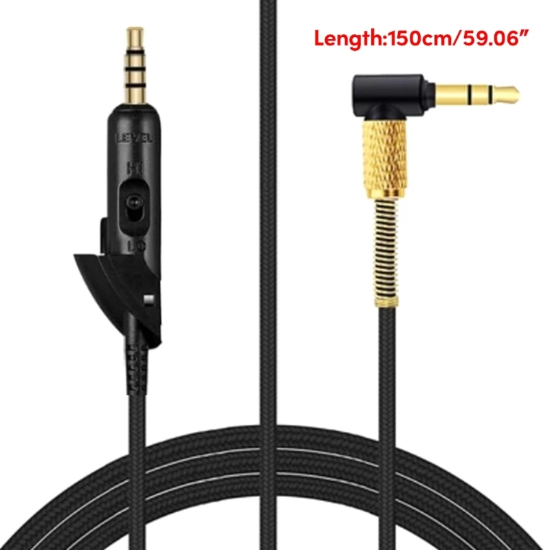 3.5 mm için 3.5 mm Kulaklık Kablosu QC15 Kulaklık Kablosu Aşınmaya dayanıklı Kulaklık Kablosu Korozyona Dayanıklı Fiş Tel 150cm N58E