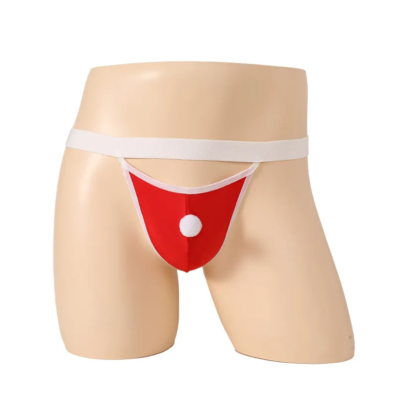 Seksi Kırmızı Serisi Horoz Noel İç Çamaşırı erkek T-geri Külot G-string Penis Thongs Erotik Eşcinsel İç Çamaşırı