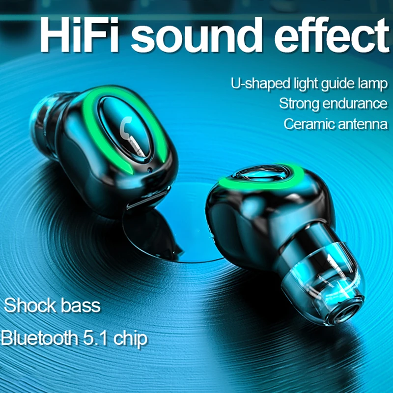Görünmez Kulaklık kulak Mini Kulaklık TWS kablosuz bluetooth 5.1 Kulaklık ENC Gürültü Azaltma HiFi Su Geçirmez mikrofonlu kulaklık