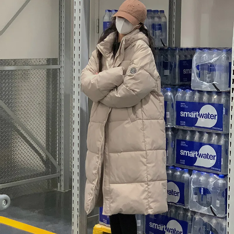 Kadın Sıcak Rahat kapüşonlu ceket Kadın Kalınlaşmak Gevşek Kore Düz Ceket Moda Pamuk Yastıklı Parkas Dış Giyim Palto